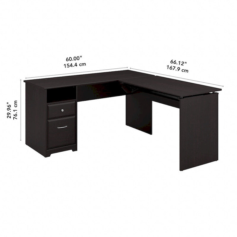 60W 3-position L-shaped Sit to Stand Desk by Bush Furniture