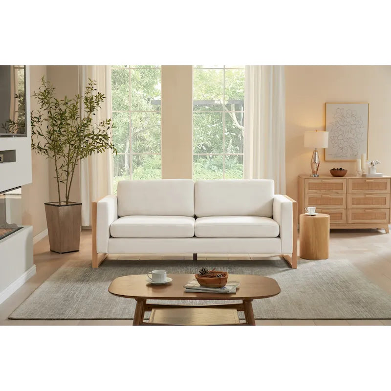 Christopher Knight Home - Lily Modern 79 3-Seater Sofa with Solid Wood Legs