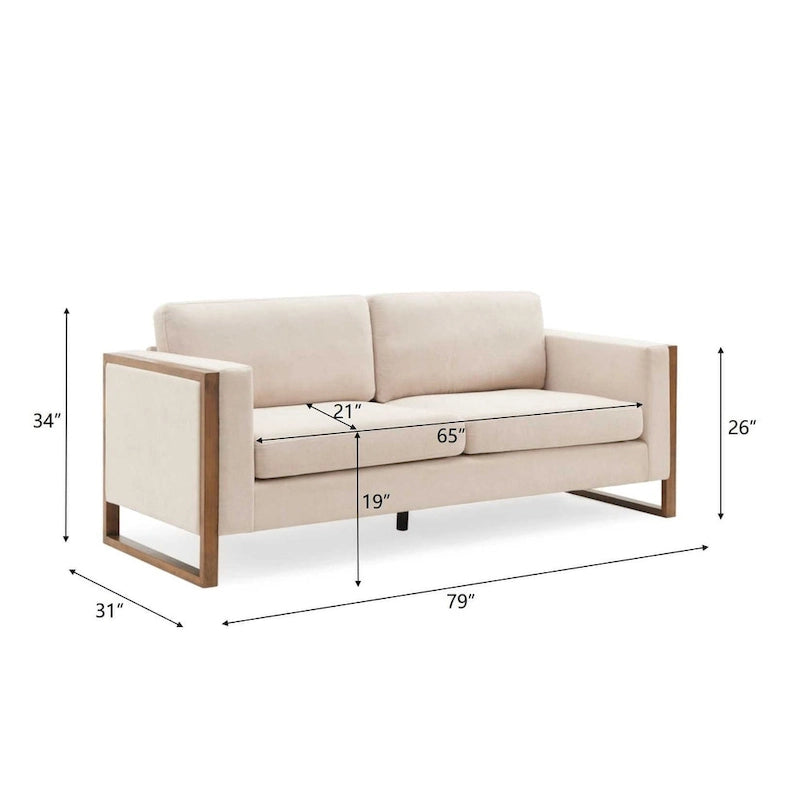 Christopher Knight Home - Lily Modern 79 3-Seater Sofa with Solid Wood Legs