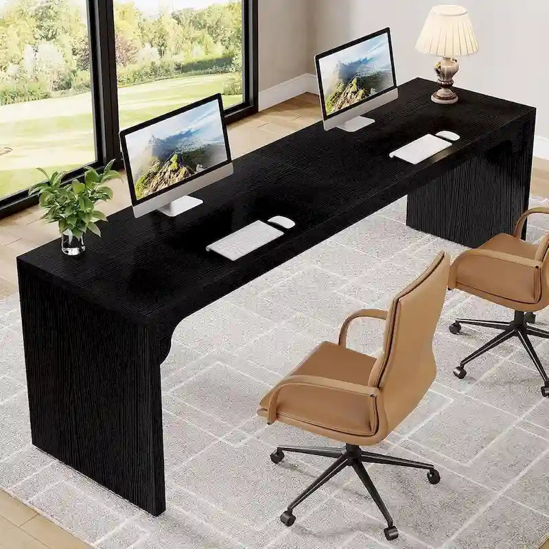 2 Person Desk for Home Office, Large Writing Desk for 2 People