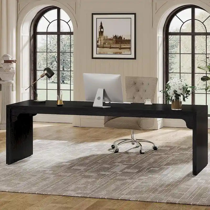 2 Person Desk for Home Office, Large Writing Desk for 2 People