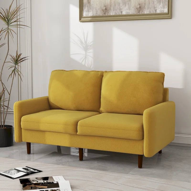 56.88 Modern Couch Velvet Loveseat Sofa for Living Room Furniture