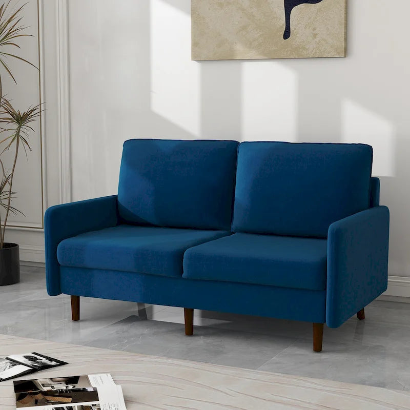 56.88 Modern Couch Velvet Loveseat Sofa for Living Room Furniture