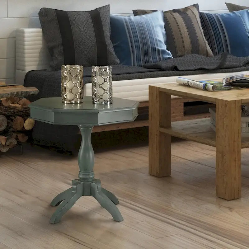 Traditional 24-inch Solid Wood Octagon Side Table