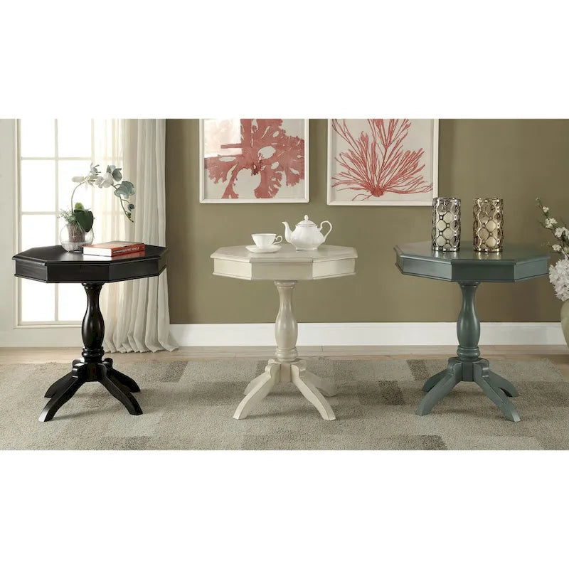 Traditional 24-inch Solid Wood Octagon Side Table