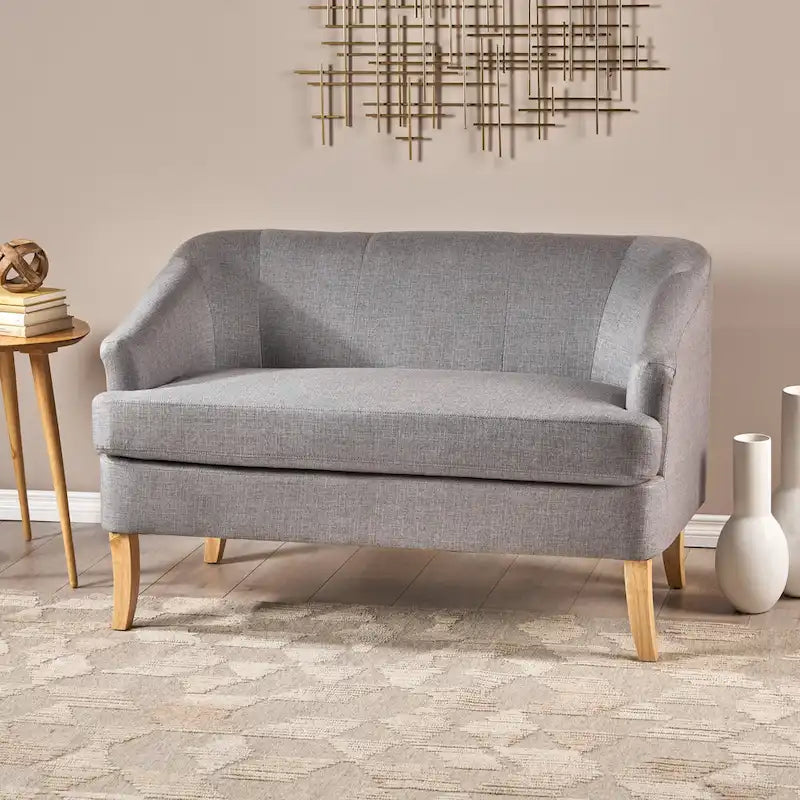 Sheena Mid-century Modern Petite Fabric Loveseat by Christopher Knight Home