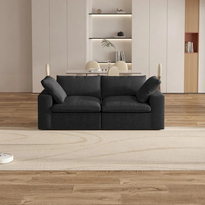 80 Linen Upholstered Loveseat Sofa Sectional Couch