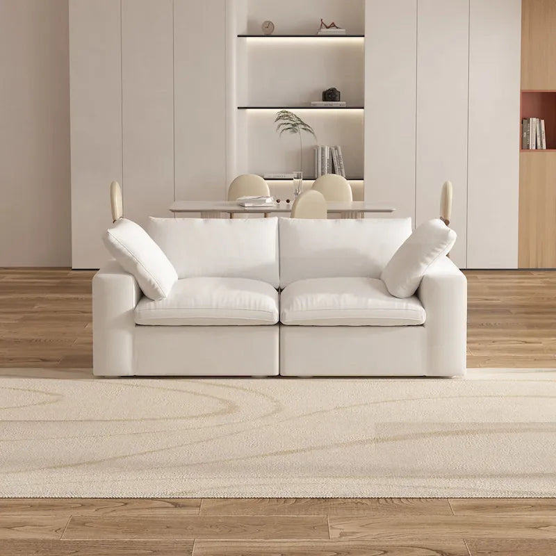 80 Linen Upholstered Loveseat Sofa Sectional Couch