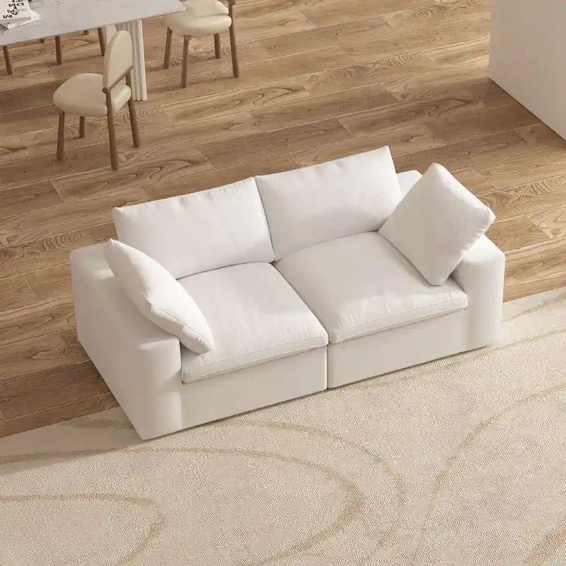 80 Linen Upholstered Loveseat Sofa Sectional Couch