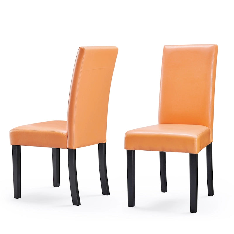 Faux Leather Parson Dining Chairs (Set of 2)