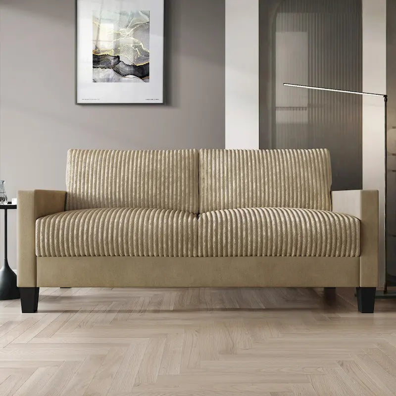 CraftPorch Corduroy Mid-Century Modern Velvet Upholstered Sofa