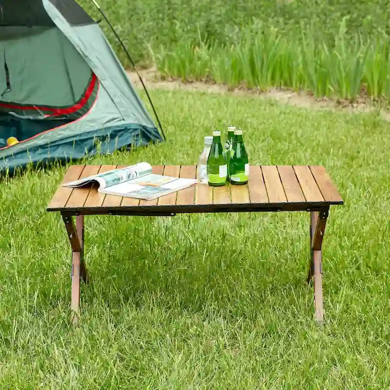 1-piece Folding Outdoor Table,Lightweight Roll-up Rectangular Table for indoor, Outdoor Camping, Picnics,Beach,Backyard, BBQ