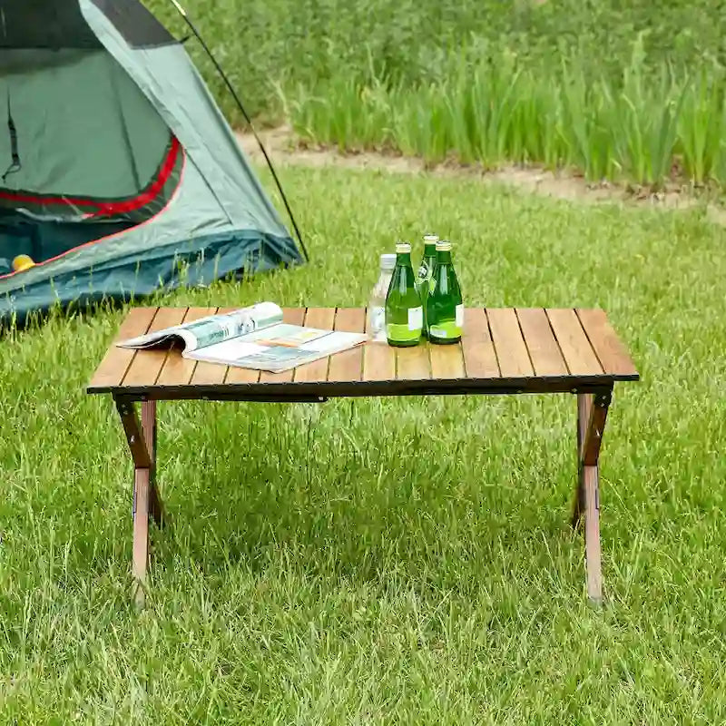 1-piece Folding Outdoor Table,Lightweight Roll-up Rectangular Table for indoor, Outdoor Camping, Picnics,Beach,Backyard, BBQ