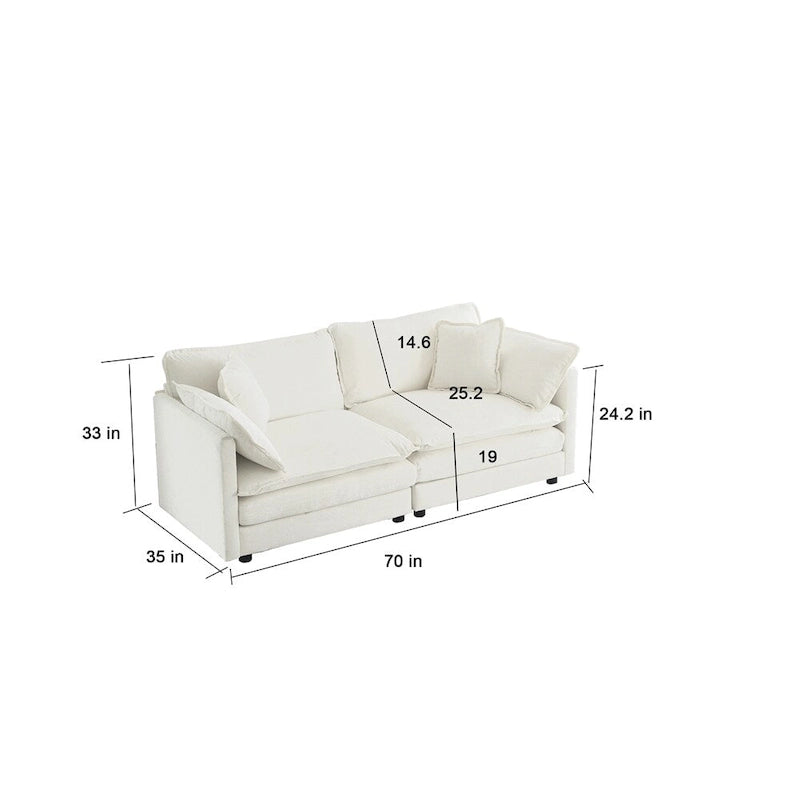 2 - Piece Living Room Set , 2 Pieces Upholstered Loveseat and Couch