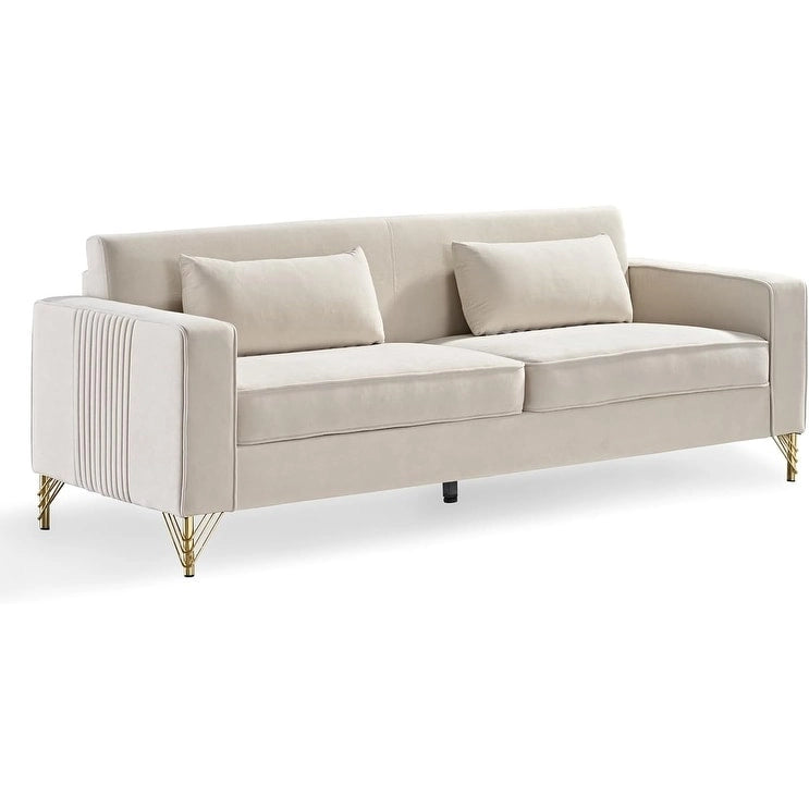 Aesthetic 85.8 Velvet Sofas for Living Room 3 Seater Couch with Classic Modern Appeal and Luxurious Soft Comfort