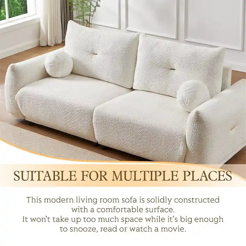 2-Seater Cushion Sofa 90 Comfortable Sofa,w/2 Cushions